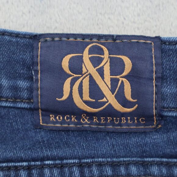 Rock Republic Pants Womens 12 Blue Bootcut Mid Rise Pocket Dark Wash Denim Jeans - Picture 9 of 16